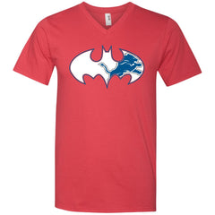 We Are The Detroit Lions Batman Nfl Mashup Men V-Neck T-Shirt Men V-Neck T-Shirt - parenttees