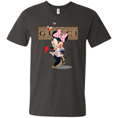 Minnie Mouse Love Couple T-shirt Valentine's Day T-shirt Men V-Neck T-Shirt Men V-Neck T-Shirt - parenttees