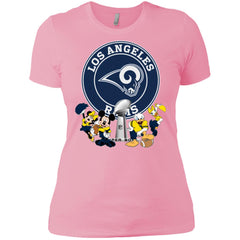 Nfl – Los Angeles Rams Super Bowl 2019 Mickey Mouse Minnie Mouse Donald Duck Daisy Duck Football Women Cotton T-Shirt Women Cotton T-Shirt - parenttees