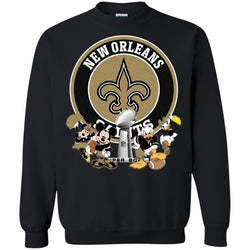 Nfl – New Orleans Saints Super Bowl 2019 Mickey Mouse Minnie Mouse Donald Duck Daisy Duck Football Crewneck Pullover Sweatshirt