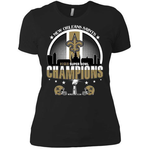 Nfl – New Orleans Saints 2019 Super Bowl Champions Football Women Cotton T-Shirt Black / X-Small Women Cotton T-Shirt - parenttees