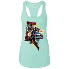 Captain Marvel Plaid Jean Patched Portrait Women Tank Top Women Tank Top - parenttees