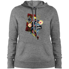 Captain Marvel Plaid Jean Patched Portrait Women Hooded Sweatshirt Women Hooded Sweatshirt - parenttees