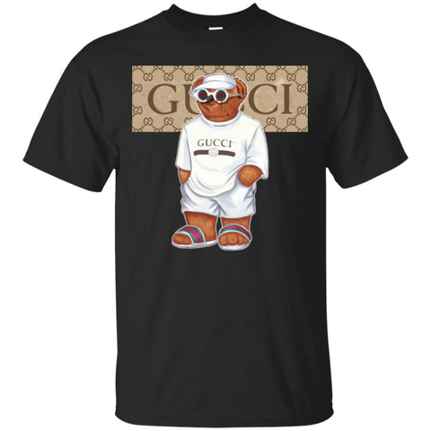 Best Life Gucci Bear T-shirt Men Cotton T-Shirt Black / S Men Cotton T-Shirt - parenttees