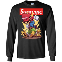 Supreme Mario Gaming T-shirt Men Long Sleeve Shirt