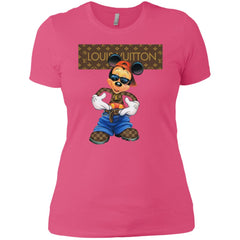 Louis Vuitton Mickey Mouse Cartoon T-shirt Women Cotton T-Shirt Women Cotton T-Shirt - parenttees