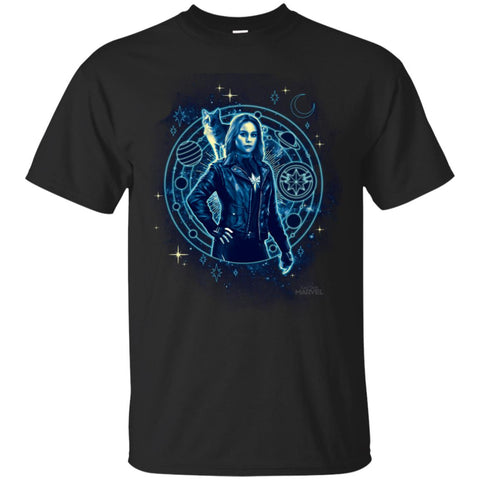 Captain Marvel Goose Geometric Circle Space Men Cotton T-Shirt Black / S Men Cotton T-Shirt - parenttees