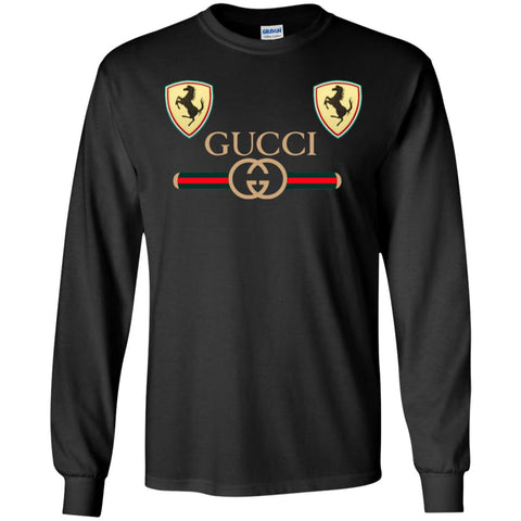 Best Gucci Ferrari New T-shirt Men Long Sleeve Shirt Black / S Men Long Sleeve Shirt - parenttees