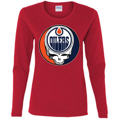 Edmonton Oilers Grateful Dead Steal Your Face Hockey Nhl Shirts Women Long Sleeve Shirt Women Long Sleeve Shirt - parenttees