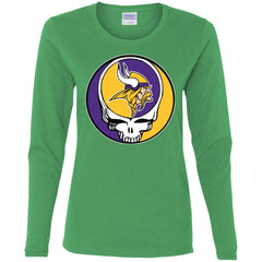 Minnesota Vikings Grateful Dead Steal Your Face Football Nfl Shirts Women Long Sleeve Shirt Women Long Sleeve Shirt - parenttees