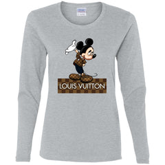 Louis Vuitton Mickey T-shirt Women Long Sleeve Shirt Women Long Sleeve Shirt - parenttees