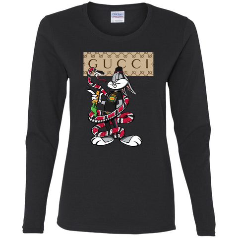 Gucci Rabbit Snake Gift Birthday T-shirt Women Long Sleeve Shirt Black / S Women Long Sleeve Shirt - parenttees