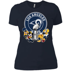 Los Angeles Rams Super Bowl 2019 Mickey Minnie Mouse Donald Daisy Duck Football Nfl Women Cotton T-Shirt Women Cotton T-Shirt - parenttees