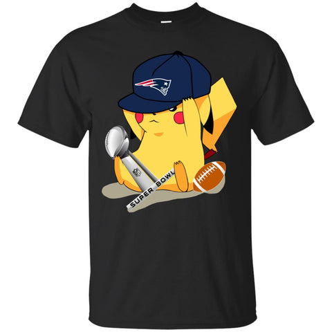 Nfl - New England Patriots Pikachu Super Bowl 2019 Football Men Cotton T-Shirt Black / S Men Cotton T-Shirt - parenttees