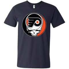 Philadelphia Flyers Grateful Dead Steal Your Face Hockey Nhl Shirts Men V-Neck T-Shirt Men V-Neck T-Shirt - parenttees