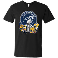 Los Angeles Rams Super Bowl 2019 Mickey Minnie Mouse Donald Daisy Duck Football Nfl Men V-Neck T-Shirt Men V-Neck T-Shirt - parenttees