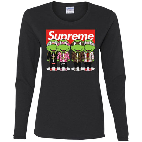 Supreme Turtle T-shirt Women Long Sleeve Shirt Black / S Women Long Sleeve Shirt - parenttees