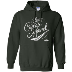 Captain Marvel Paging Distressed Cursive Pullover Hoodie Sweatshirt Pullover Hoodie Sweatshirt - parenttees