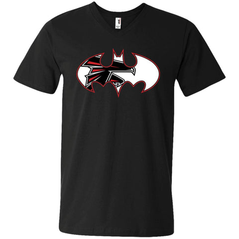 We Are The Atlanta Falcons Batman Nfl Mashup Men V-Neck T-Shirt Black / S Men V-Neck T-Shirt - parenttees