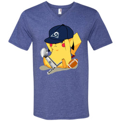 Nfl – Los Angeles Rams Pikachu Super Bowl 2019 Football Men V-Neck T-Shirt