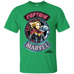 Captain Marvel Stitched Patched Portrait Men Cotton T-Shirt Men Cotton T-Shirt - parenttees