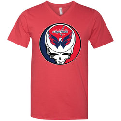 Washington Capitals Grateful Dead Steal Your Face Hockey Nhl Shirts Men V-Neck T-Shirt