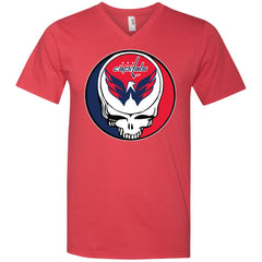 Washington Capitals Grateful Dead Steal Your Face Hockey Nhl Shirts Men V-Neck T-Shirt Men V-Neck T-Shirt - parenttees