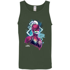 Marvel Captain Marvel Space Glow Neon Men Cotton Tank Men Cotton Tank - parenttees