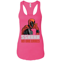 Marvel Deadpool Shhh No One Cares Whisper Women Tank Top Women Tank Top - parenttees