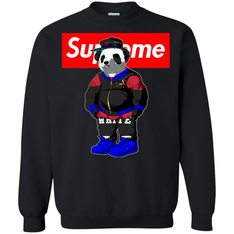 Supreme Bear Trending T-shirt Crewneck Pullover Sweatshirt Black / S Crewneck Pullover Sweatshirt - parenttees