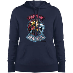 Captain Marvel Stitched Patched Portrait Women Hooded Sweatshirt Women Hooded Sweatshirt - parenttees