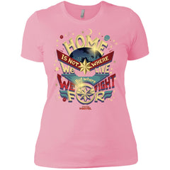 Captain Marvel Home Is What We Fight For Women Cotton T-Shirt Women Cotton T-Shirt - parenttees