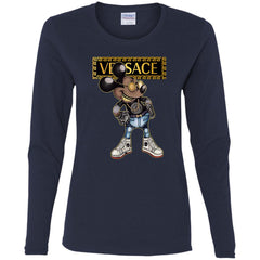 Versace Mickey Mouse Cartoon T-shirt Women Long Sleeve Shirt Women Long Sleeve Shirt - parenttees