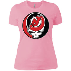 New Jersey Devils Grateful Dead Steal Your Face Hockey Nhl Shirts Women Cotton T-Shirt Women Cotton T-Shirt - parenttees