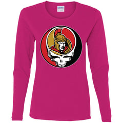 Ottawa Senators Grateful Dead Steal Your Face Hockey Nhl Shirts Women Long Sleeve Shirt Women Long Sleeve Shirt - parenttees