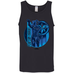 Captain Marvel Reflective Blue Circle Logo Men Cotton Tank Men Cotton Tank - parenttees