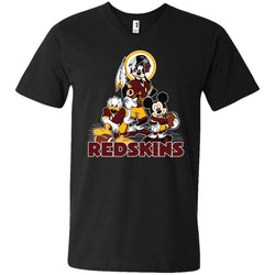 Mickey Mouse Washington Redskins American Football Nfl Sports Shirt Men V-Neck T-Shirt