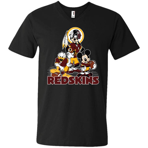 Mickey Mouse Washington Redskins American Football Nfl Sports Shirt Men V-Neck T-Shirt Black / S Men V-Neck T-Shirt - parenttees