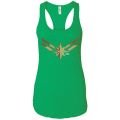 Captain Marvel Simple Gold Shadowed Logo Women Tank Top Women Tank Top - parenttees