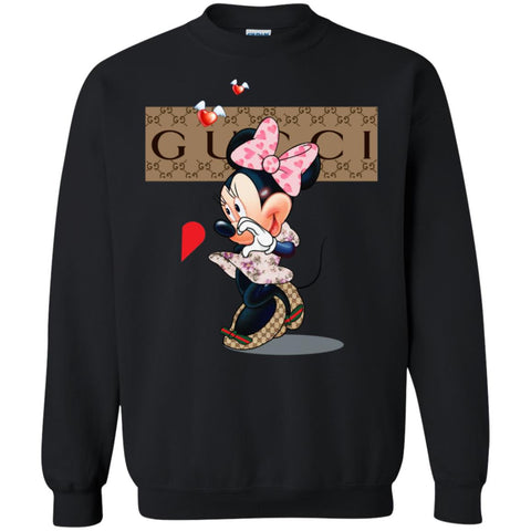 Minnie Mouse Love Couple T-shirt Valentine's Day T-shirt Crewneck Pullover Sweatshirt Black / S Crewneck Pullover Sweatshirt - parenttees