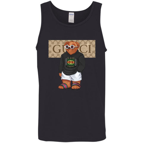 Best Gucci Bear Style Fashion T-shirt Men Cotton Tank Black / X-Small Men Cotton Tank - parenttees