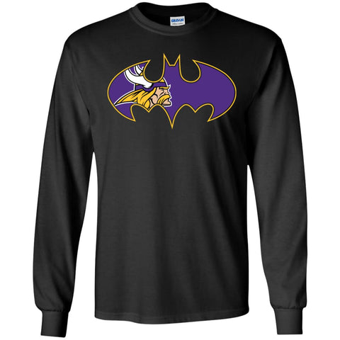 We Are The Minnesota Vikings Batman Nfl Mashup Men Long Sleeve Shirt Black / S Men Long Sleeve Shirt - parenttees