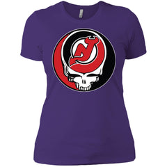 New Jersey Devils Grateful Dead Steal Your Face Hockey Nhl Shirts Women Cotton T-Shirt Women Cotton T-Shirt - parenttees