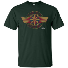 Captain Marvel Color Fade Circle Logo Badge Men Cotton T-Shirt Men Cotton T-Shirt - parenttees