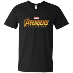 Marvel Avengers Infinity War Golden Logo Men V-Neck T-Shirt Men V-Neck T-Shirt - parenttees