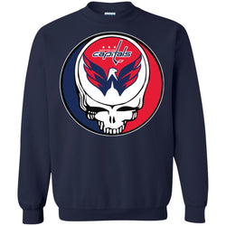 Washington Capitals Grateful Dead Steal Your Face Hockey Nhl Shirts Crewneck Pullover Sweatshirt