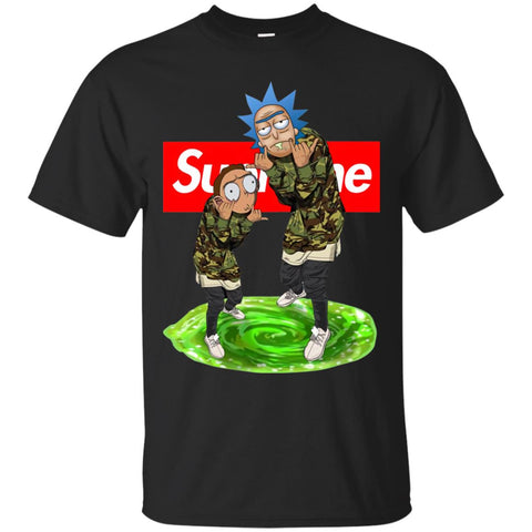 Supreme Rick And Morty Best T-shirt Men Cotton T-Shirt Black / S Men Cotton T-Shirt - parenttees