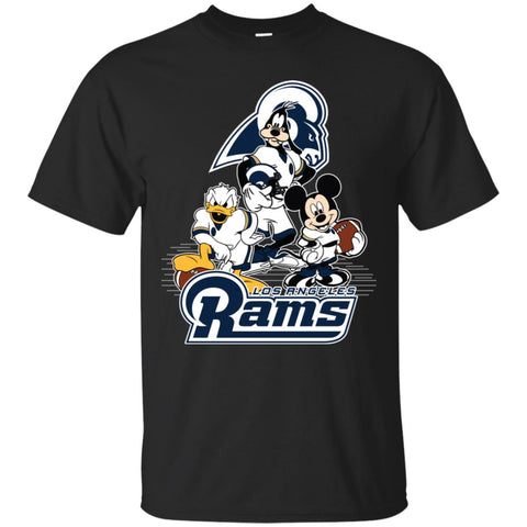 Mickey Mouse Los Angeles Rams American Football Nfl Sports Shirt Men Cotton T-Shirt Black / S Men Cotton T-Shirt - parenttees