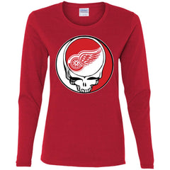 Detroit Red Wings Grateful Dead Steal Your Face Hockey Nhl Shirts Women Long Sleeve Shirt Women Long Sleeve Shirt - parenttees