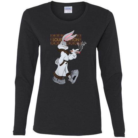 Louis Vuitton Rabbit Smoking Shirt Women Long Sleeve Shirt Black / S Women Long Sleeve Shirt - parenttees